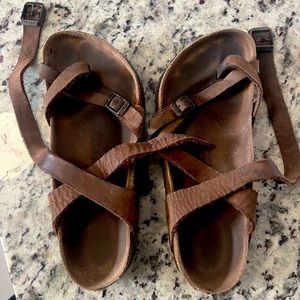 Yara brown leather Birkenstocks